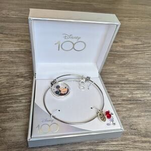 Brand New Disney 100 Mickey Mouse Bangle Bracelet- silver